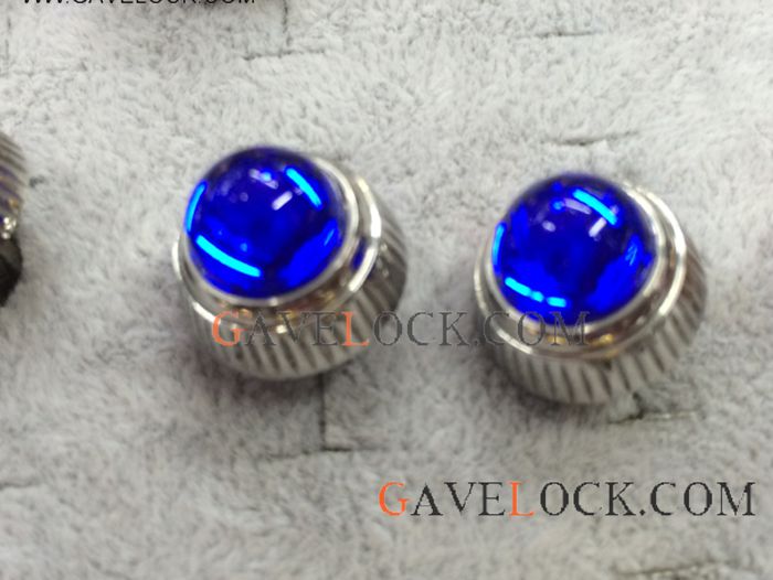 Buy Cartier Cufflinks / Silver & Blue Sapphire / Luxury Replica Cufflinks